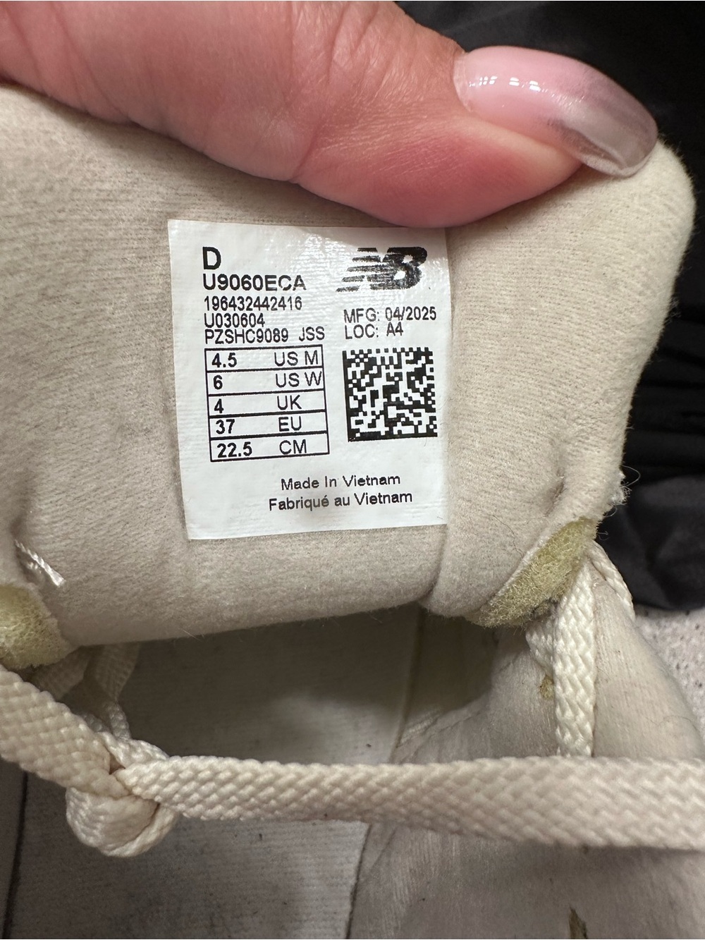 New Balance Kids Cream/Off-White Lace-Up Sneakers